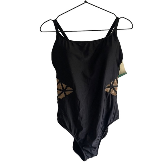 New! Profile‎ by Gottex Turkiz Side Cutout One-Piece Swimsuit Black - Picture 4 of 11